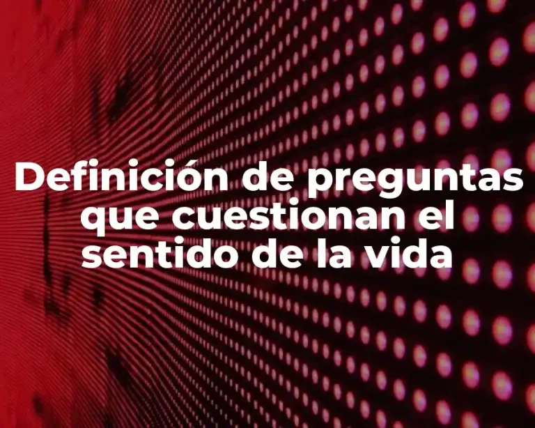 Definición de preguntas que cuestionan el sentido de la vida