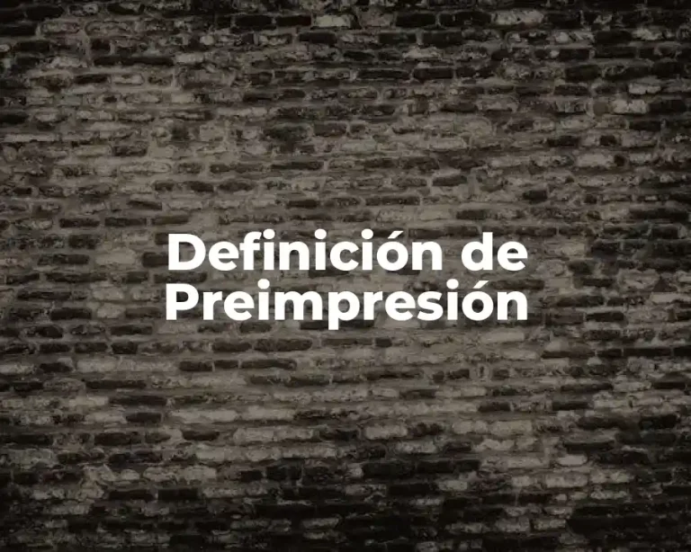 Definición de Preimpresión