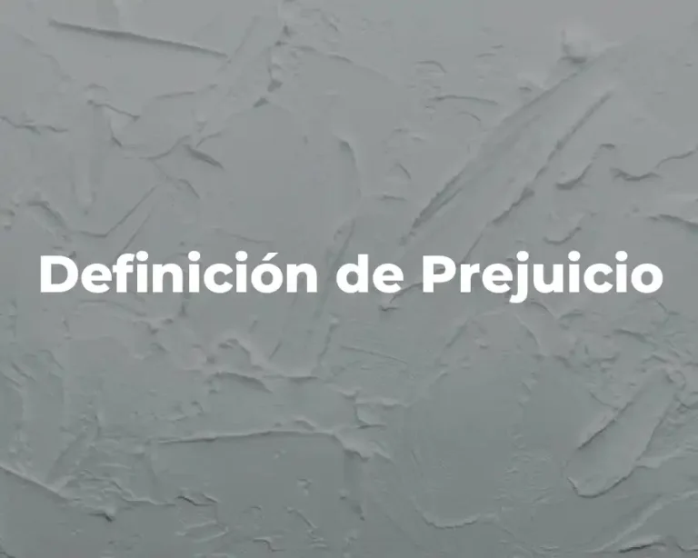 Definición de Prejuicio