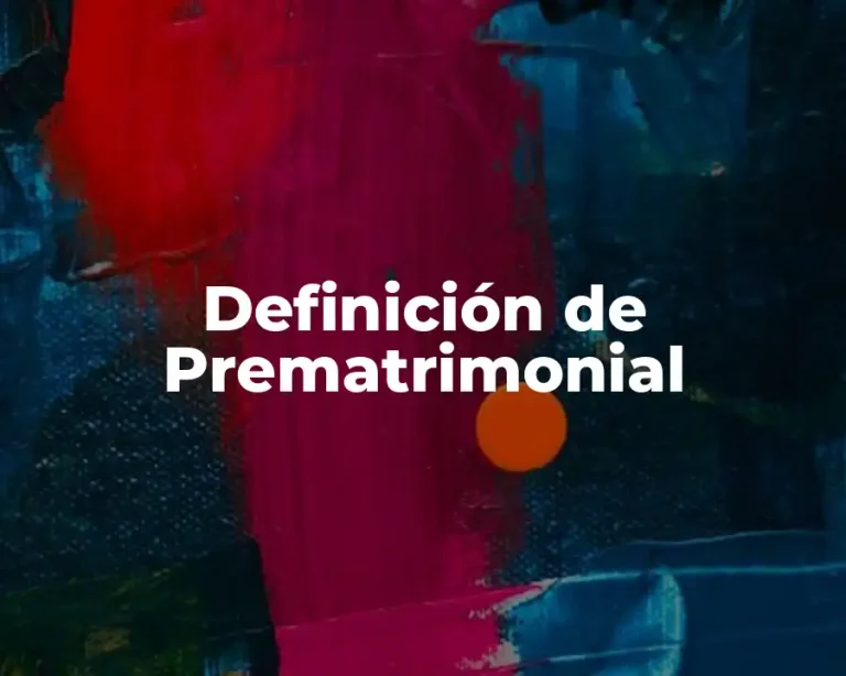 Definición de Prematrimonial