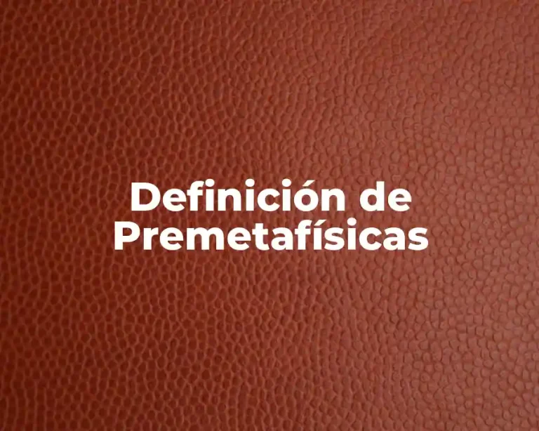 Definición de Premetafísicas
