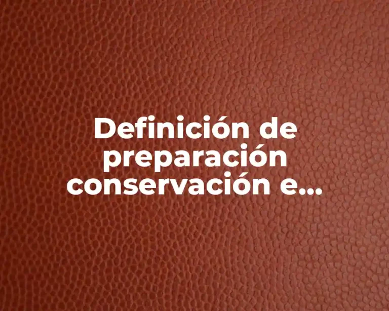 Definición de preparación conservación e industria de alimentos