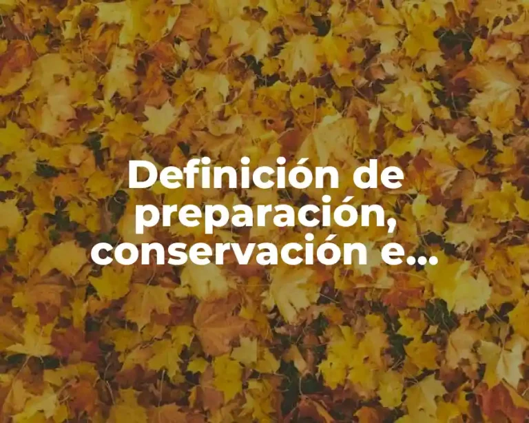 Definición de preparación, conservación e industria de alimentos agrícolas