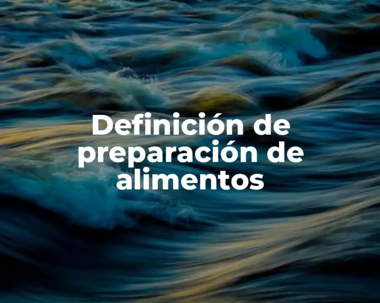 Definición de preparación de alimentos