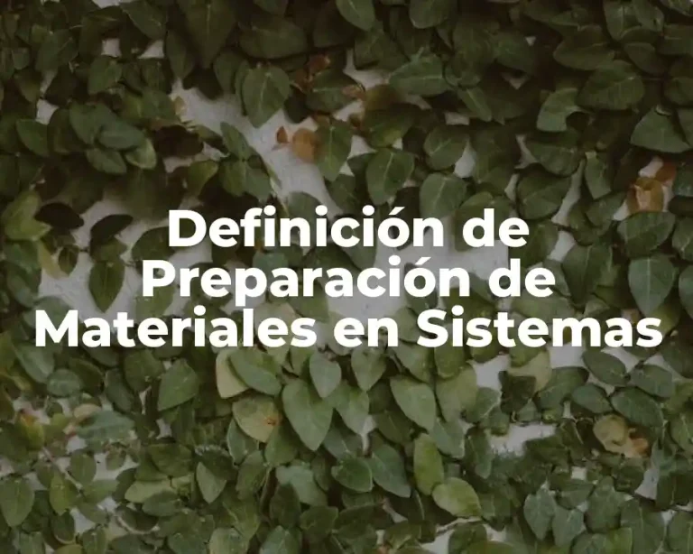 Definición de Preparación de Materiales en Sistemas