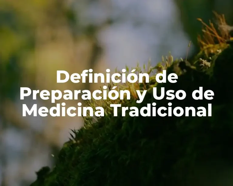 Definición de Preparación y Uso de Medicina Tradicional