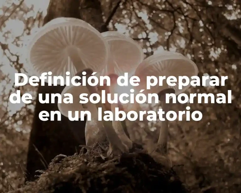 Definición de preparar de una solución normal en un laboratorio