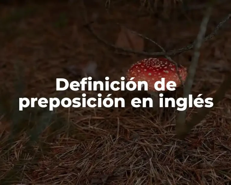 Definición de preposición en inglés