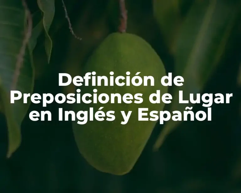 Definición de Preposiciones de Lugar en Inglés y Español