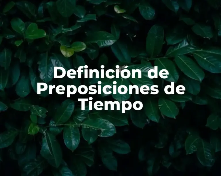 Definición de Preposiciones de Tiempo