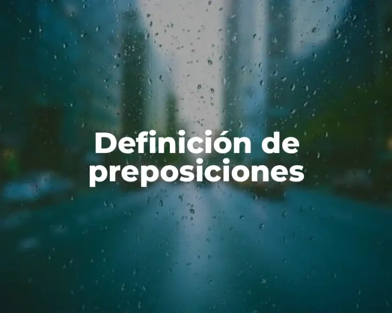 Definición de preposiciones