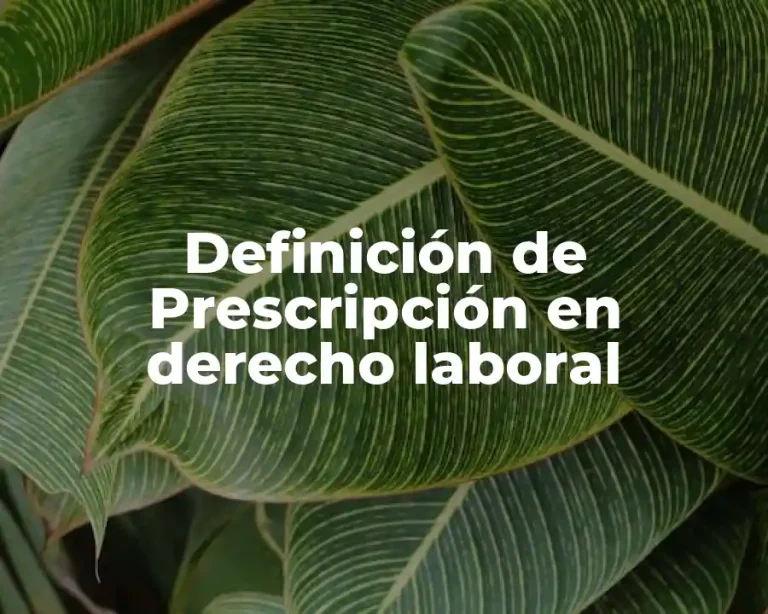 Definición de Prescripción en derecho laboral