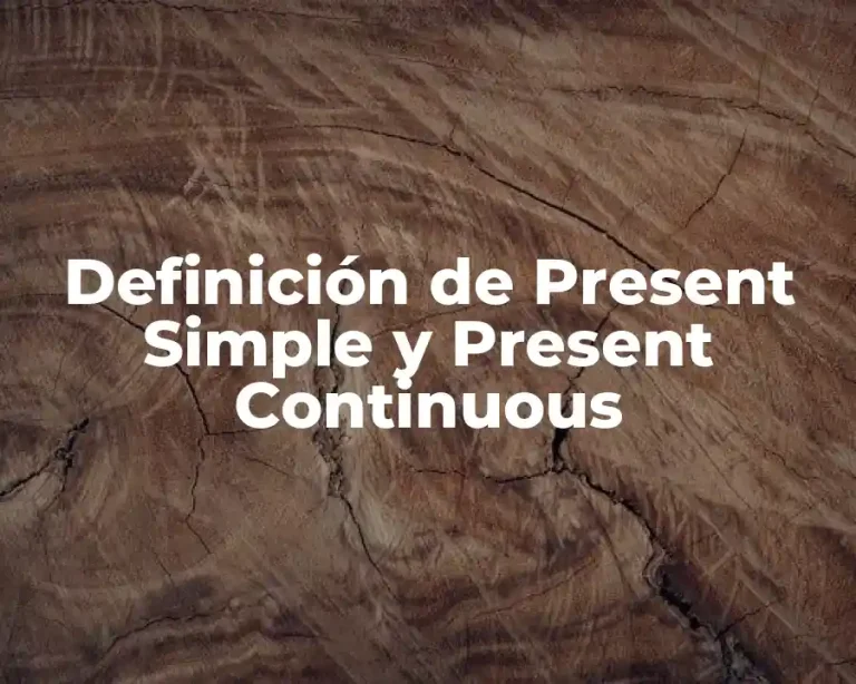 Definición de Present Simple y Present Continuous