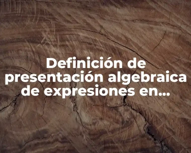 Definición de presentación algebraica de expresiones en lenguaje común