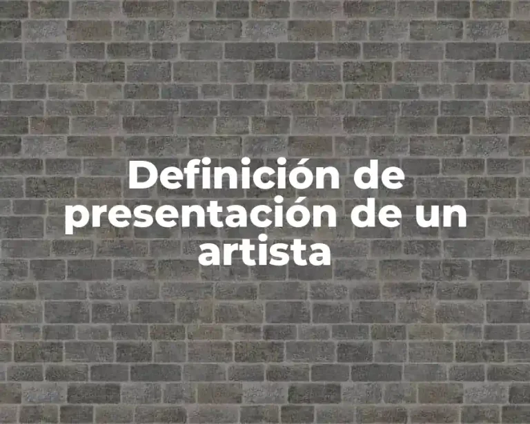 Definición de presentación de un artista