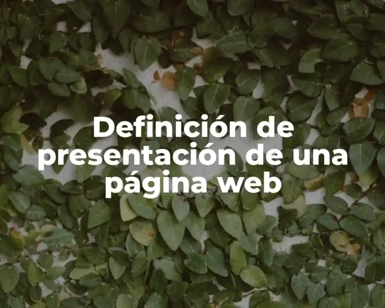 Definición de presentación de una página web