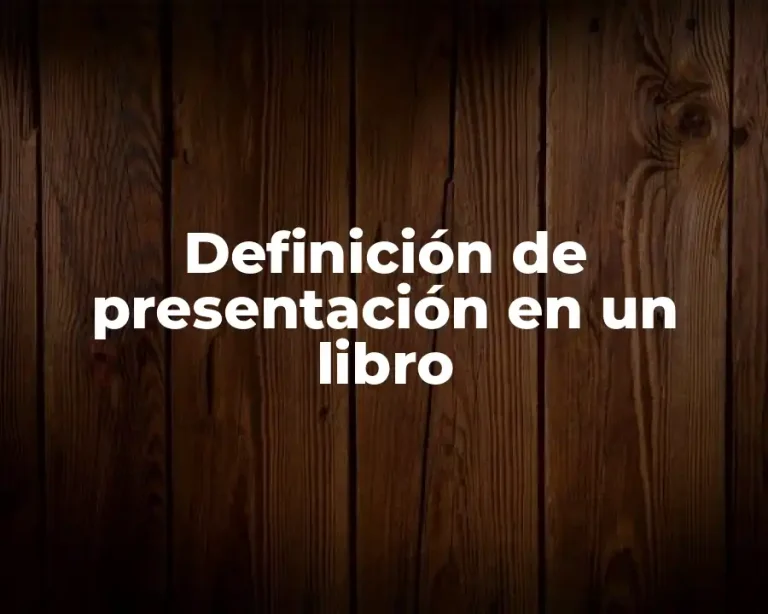 Definición de presentación en un libro