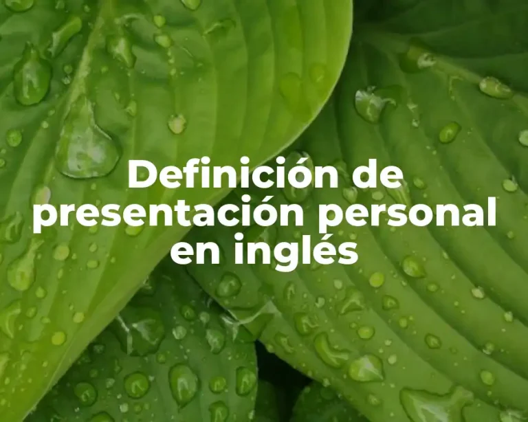 Definición de presentación personal en inglés