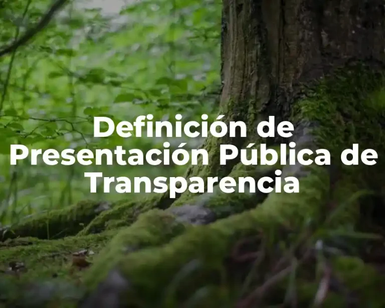 Definición de Presentación Pública de Transparencia