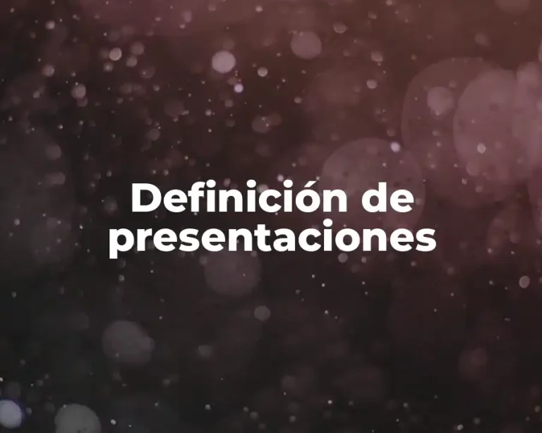Definición de presentaciones
