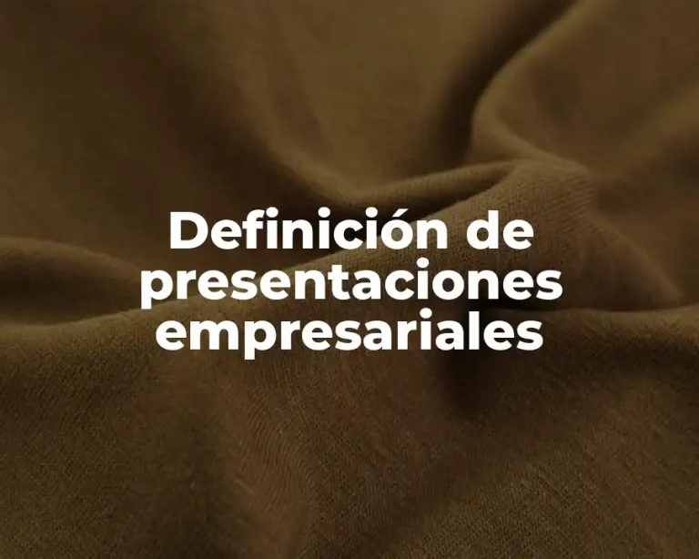 Definición de presentaciones empresariales