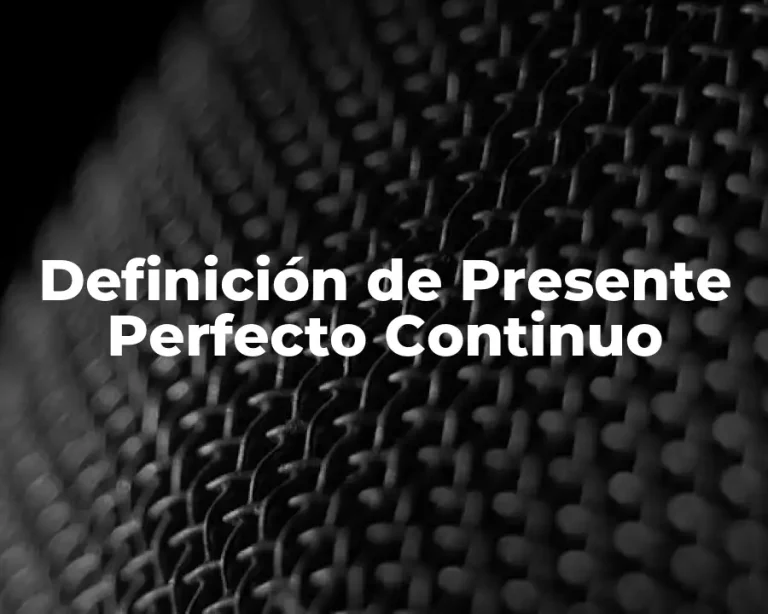 Definición de Presente Perfecto Continuo