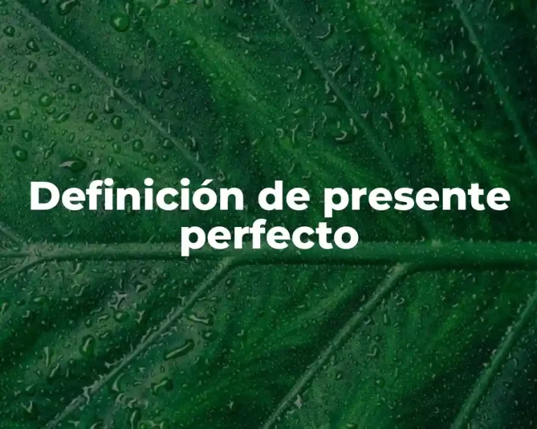Definición de presente perfecto