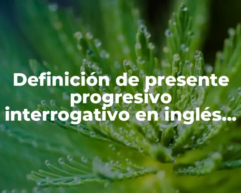 Definición de presente progresivo interrogativo en inglés y español