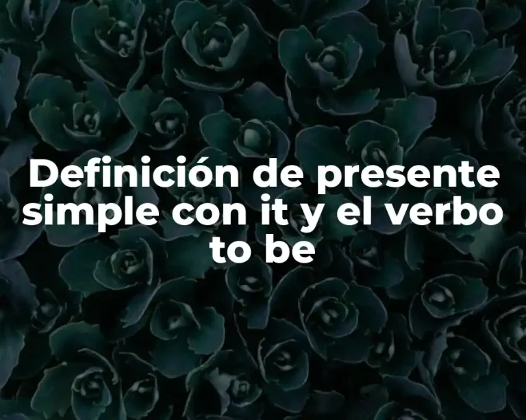Definición de presente simple con it y el verbo to be