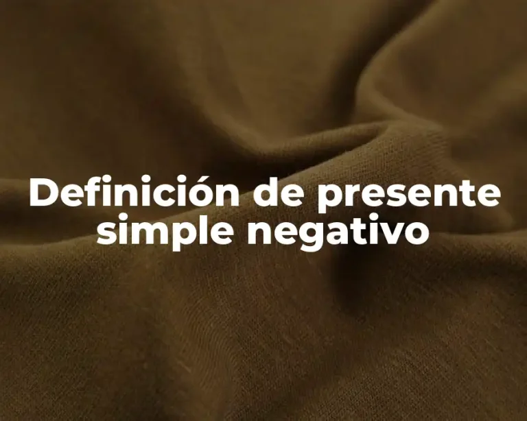 Definición de presente simple negativo