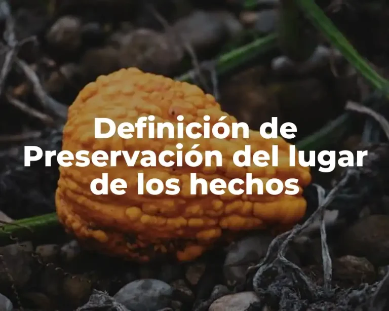 Definición de Preservación del lugar de los hechos