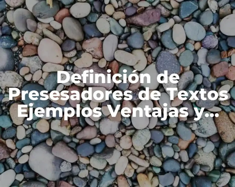 Definición de Presesadores de Textos Ejemplos Ventajas y Aplicaciones