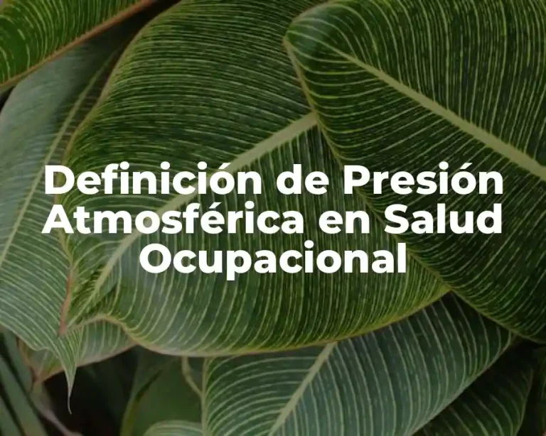Definición de Presión Atmosférica en Salud Ocupacional