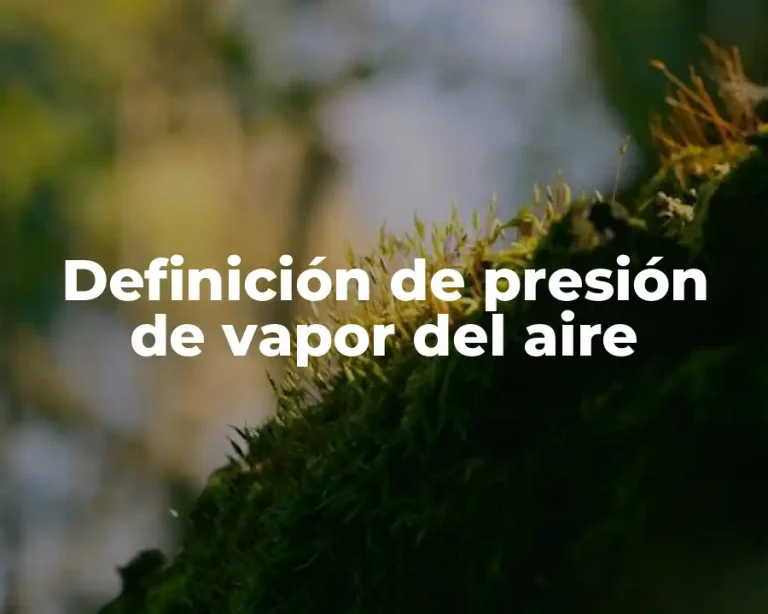 Definición de presión de vapor del aire