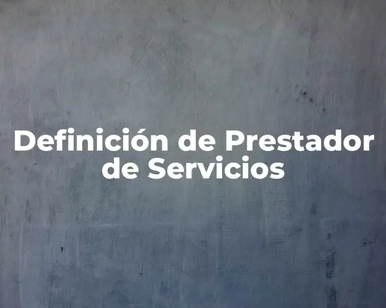 Definición de Prestador de Servicios