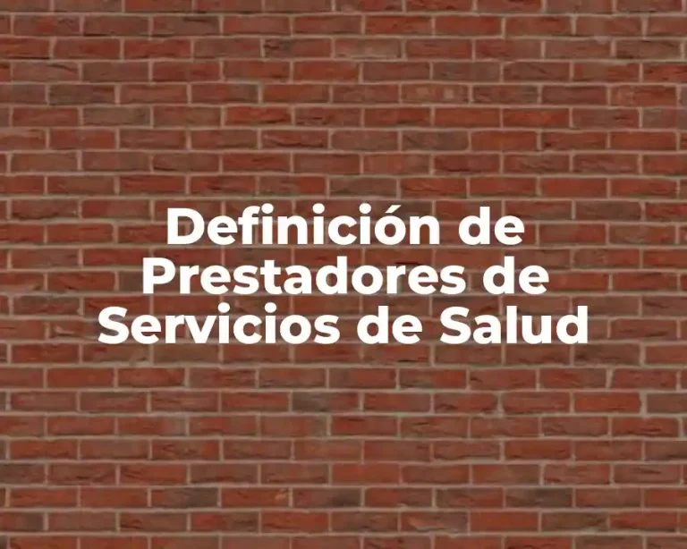 Definición de Prestadores de Servicios de Salud