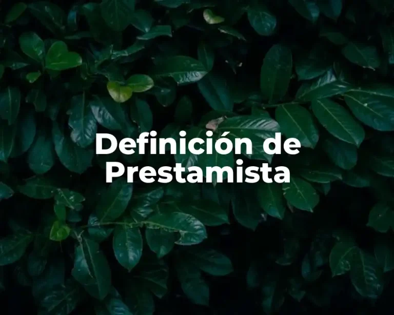 Definición de Prestamista