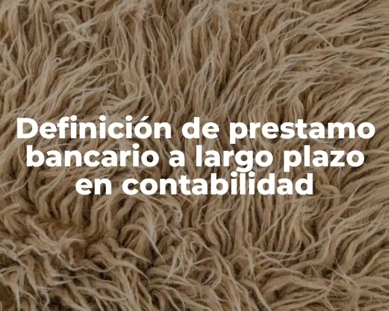 Definición de prestamo bancario a largo plazo en contabilidad