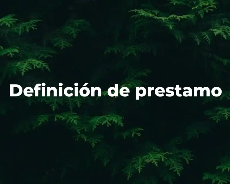 Definición de prestamo