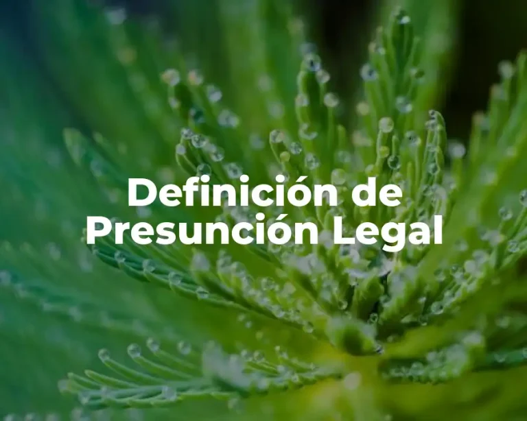 Definición de Presunción Legal
