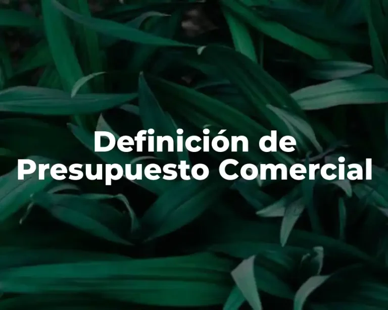 Definición de Presupuesto Comercial