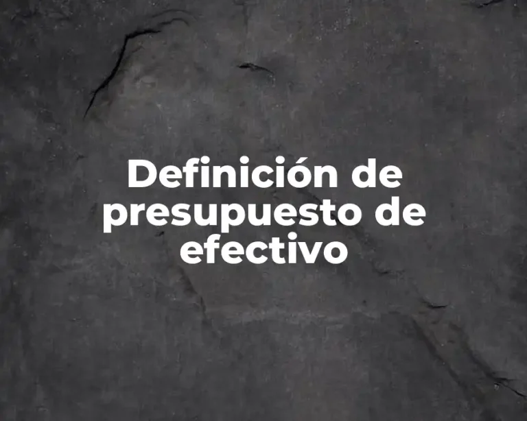 Definición de presupuesto de efectivo