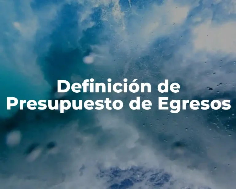 Definición de Presupuesto de Egresos