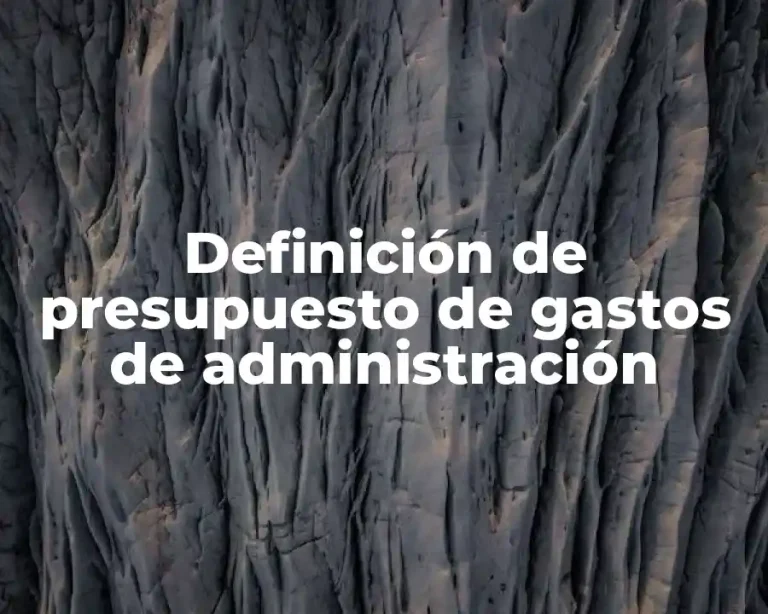 Definición de presupuesto de gastos de administración