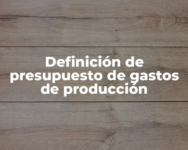 Definición de presupuesto de gastos de producción
