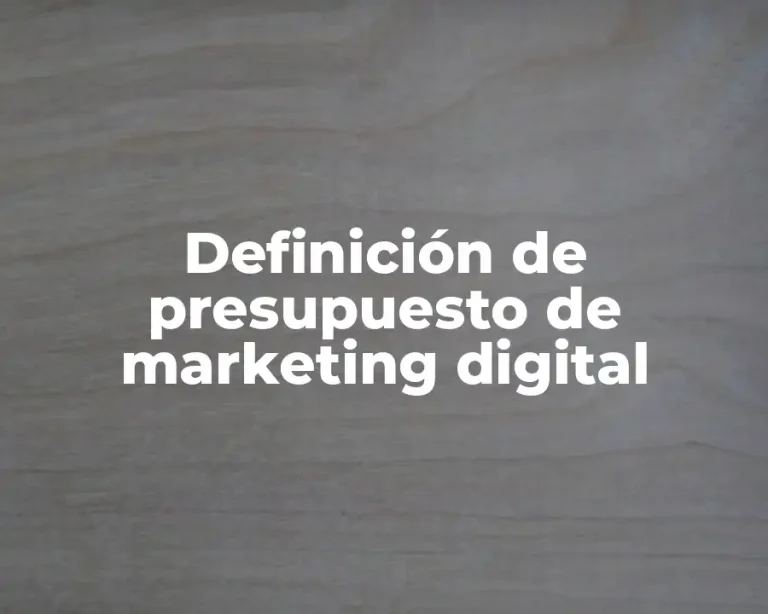 Definición de presupuesto de marketing digital