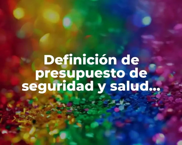 Definición de presupuesto de seguridad y salud ocupacional