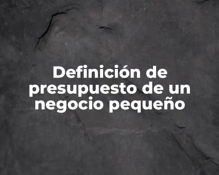 Definición de presupuesto de un negocio pequeño