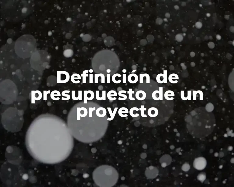 Definición de presupuesto de un proyecto
