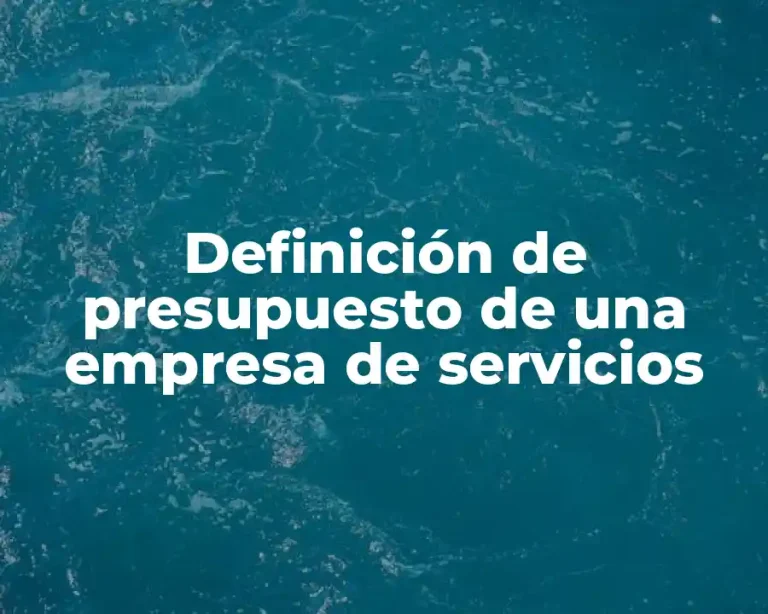 Definición de presupuesto de una empresa de servicios